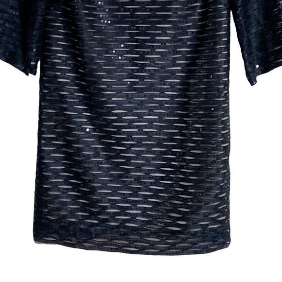 72. Ark & Co. Black Sequin Shift Dress Sz S 3/4 Sleeve  NWT Party NYE Sparkly - Picture 5 of 12